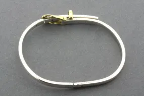 Buckle bangle - sterling silver with brass