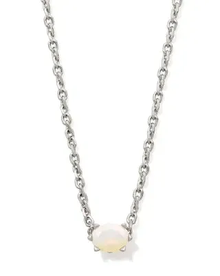 Cailin Silver Pendant Necklace in Champagne Opal Crystal