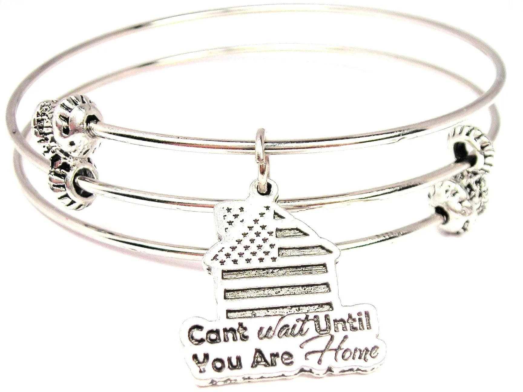 Cant Wait Until You Are Home Triple Style Expandable Bangle Bracelet