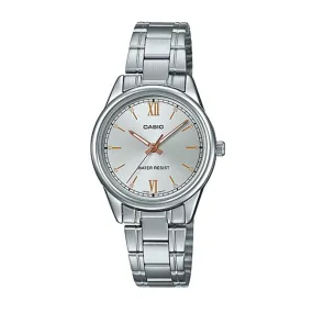 Casio Ladies' Analog Silver Stainless Steel Band Watch LTPV005D-7B2 LTP-V005D-7B2