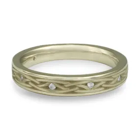 Celtic Arches Wedding Band with Diamonds in 18K White Gold