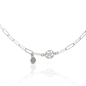 Chain Bracelet with Filigree Charm - 925 Silver Jewelry