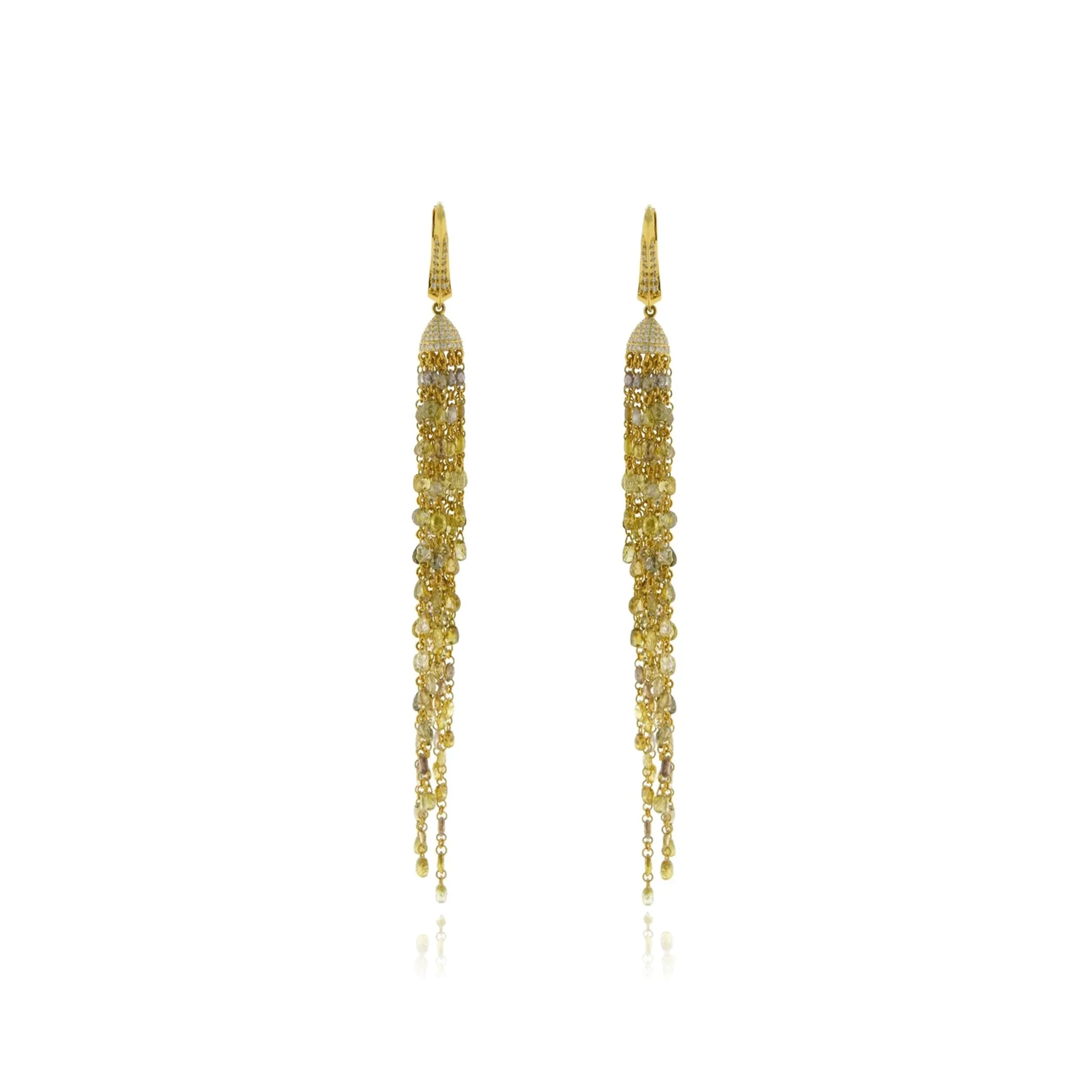 Chandelier Briolette Fancy Diamond Earrings