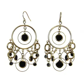 Chandelier Circle Gold Earrings