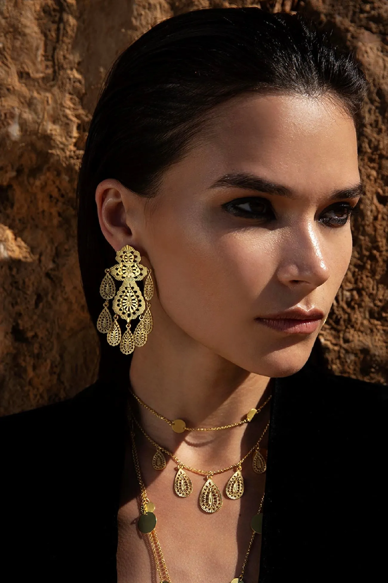 CHANDELIER EARRINGS "ELISABETH" GOLD