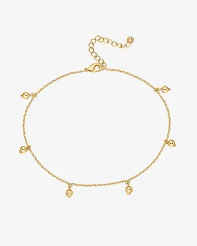 Charm Link Round Gold Anklet