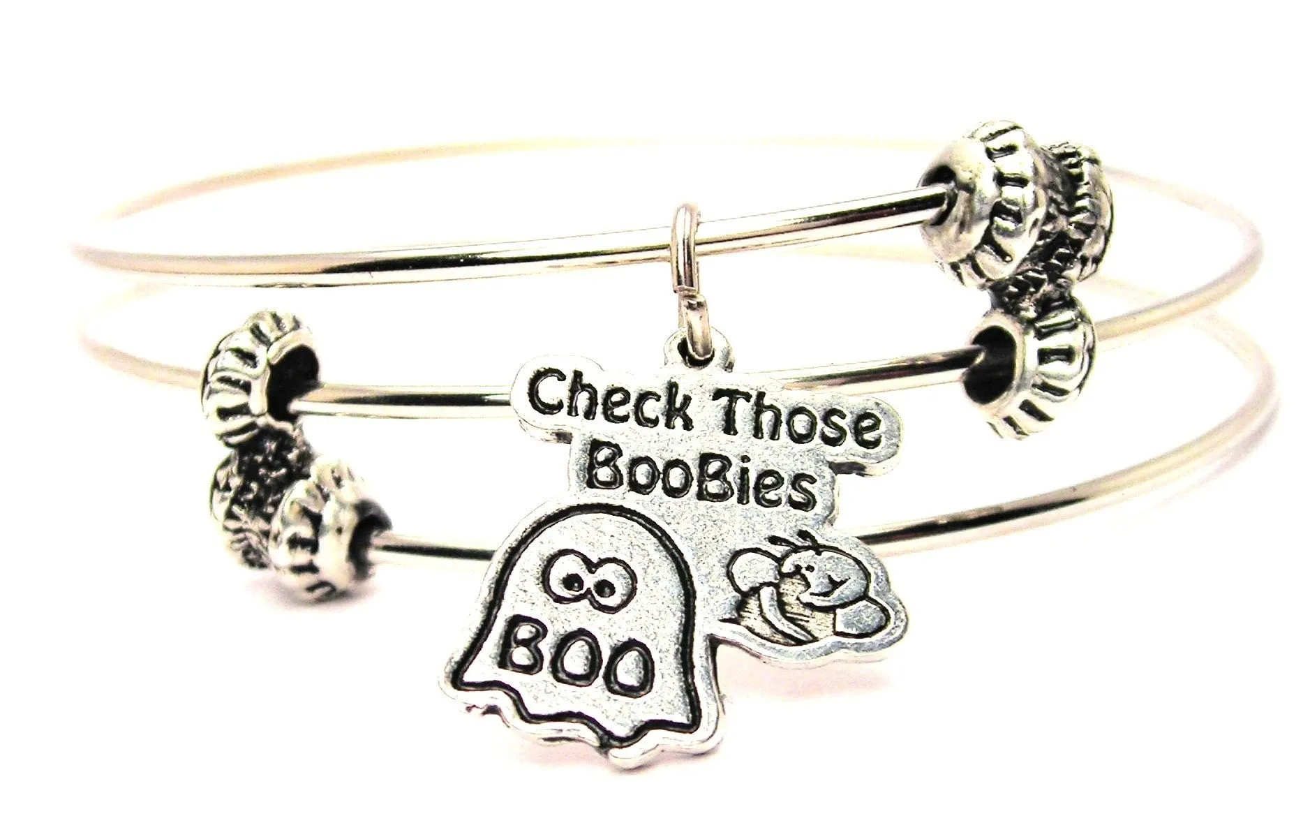 Check Those Boobies Triple Style Expandable Bangle Bracelet