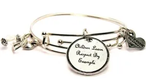 Children Learn Respect By Example Expandable Bangle Bracelet Set