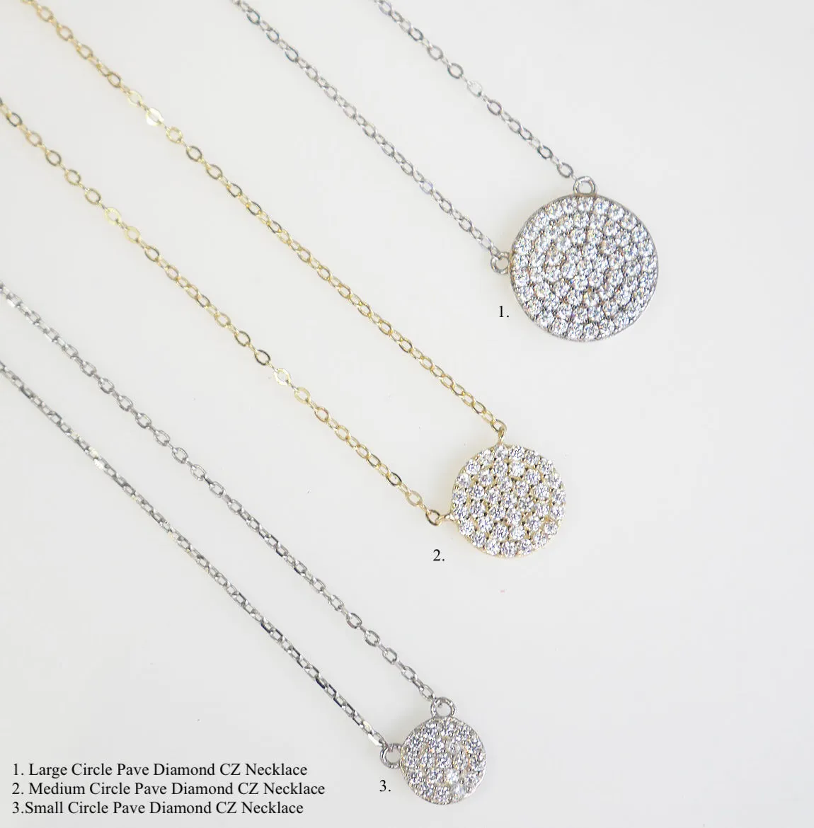 Circle Necklace Pave Zircon All Around Daily Wear .925 Sterling Silver Luxury Necklace