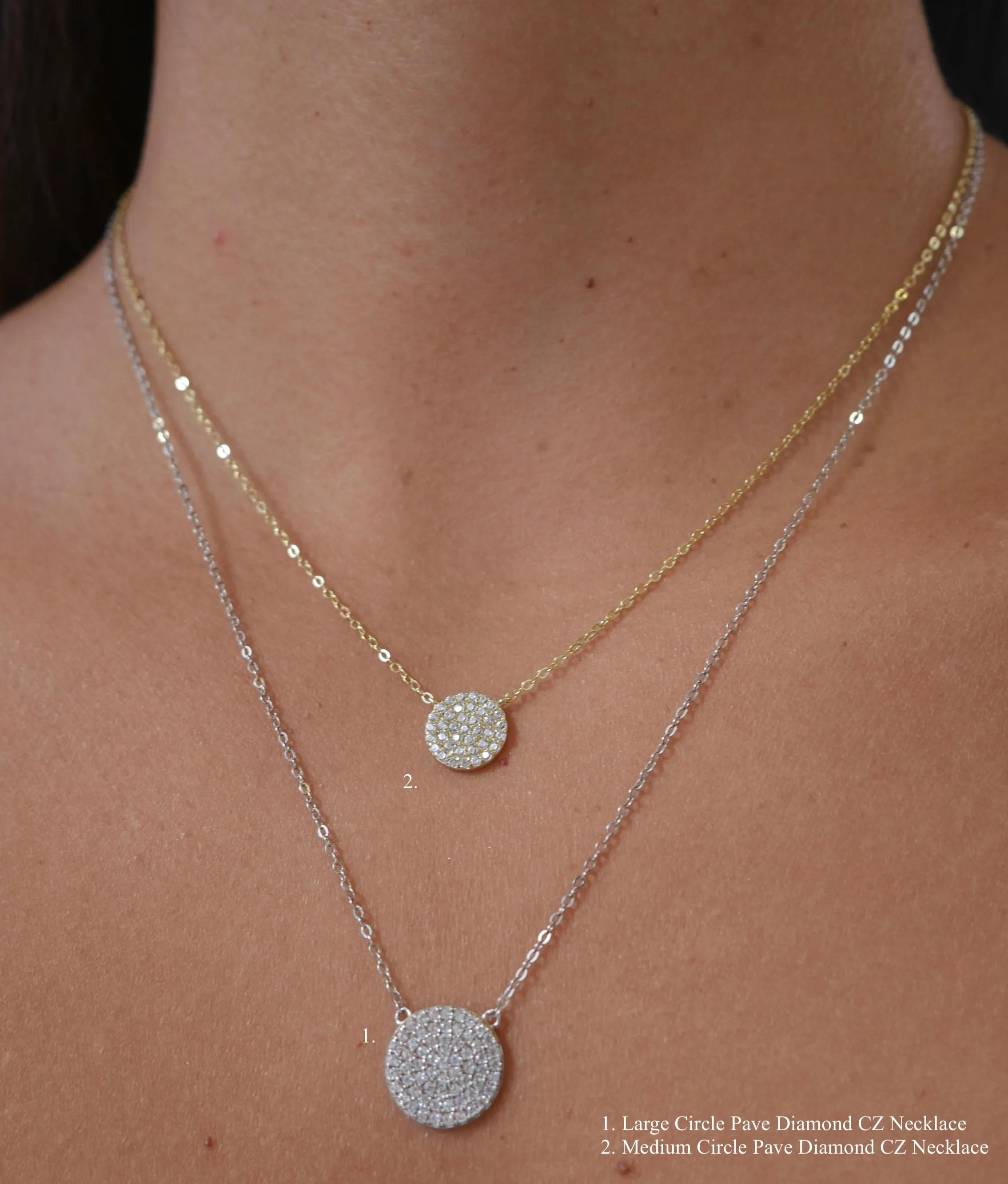 Circle Necklace Pave Zircon All Around Daily Wear .925 Sterling Silver Luxury Necklace