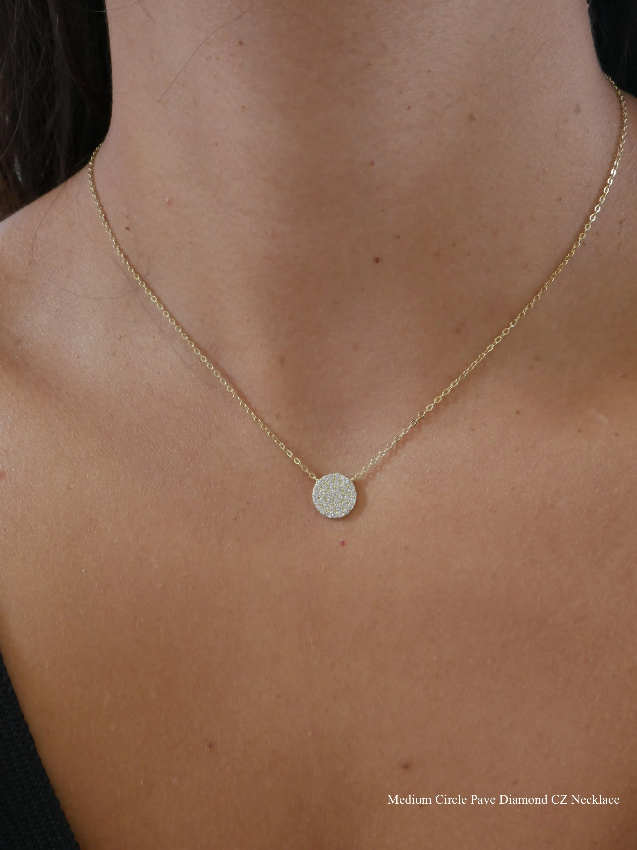 Circle Necklace Pave Zircon All Around Daily Wear .925 Sterling Silver Luxury Necklace