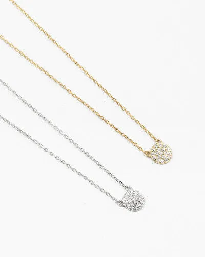 Circle Necklace Pave Zircon All Around Daily Wear .925 Sterling Silver Luxury Necklace