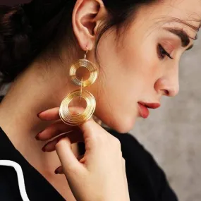 Coiled Wire Fashion Earrings in Silver or Gold for Women