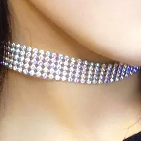 Colorful Rhinestone Choker Necklace