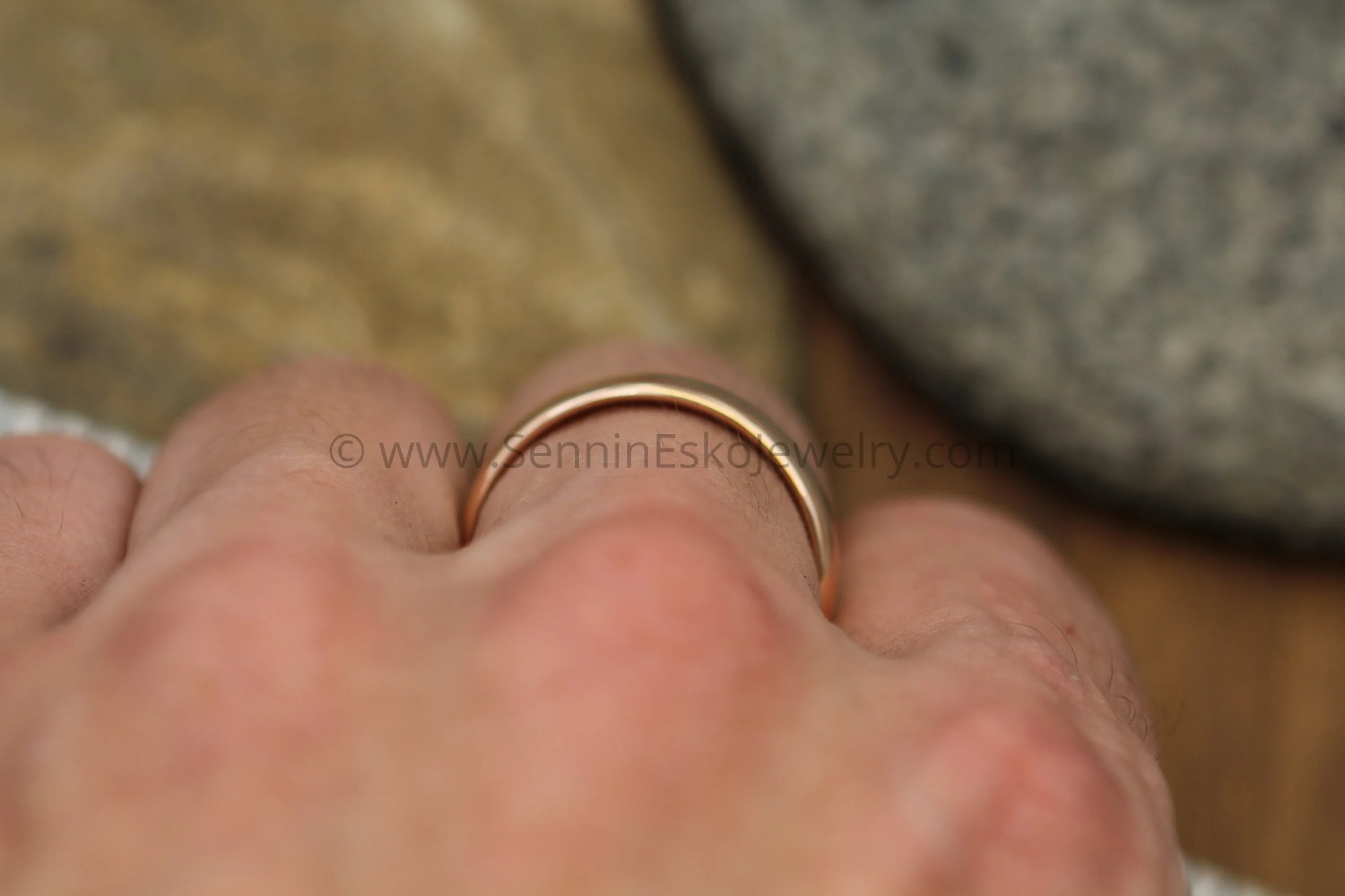 Comfort Fit Yellow and Rose Gold Recycled Wedding Ring SET