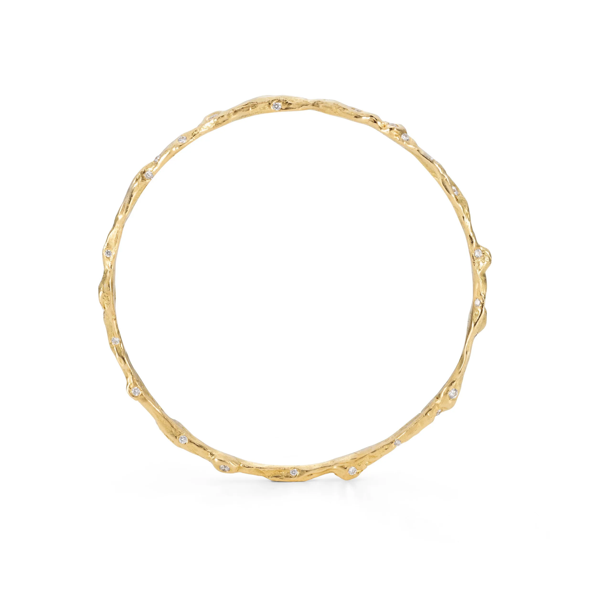 Crested Diamond Craggy Bangle