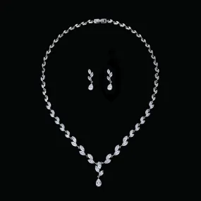 Cubic zirconia bride wedding necklace earring set CN10132