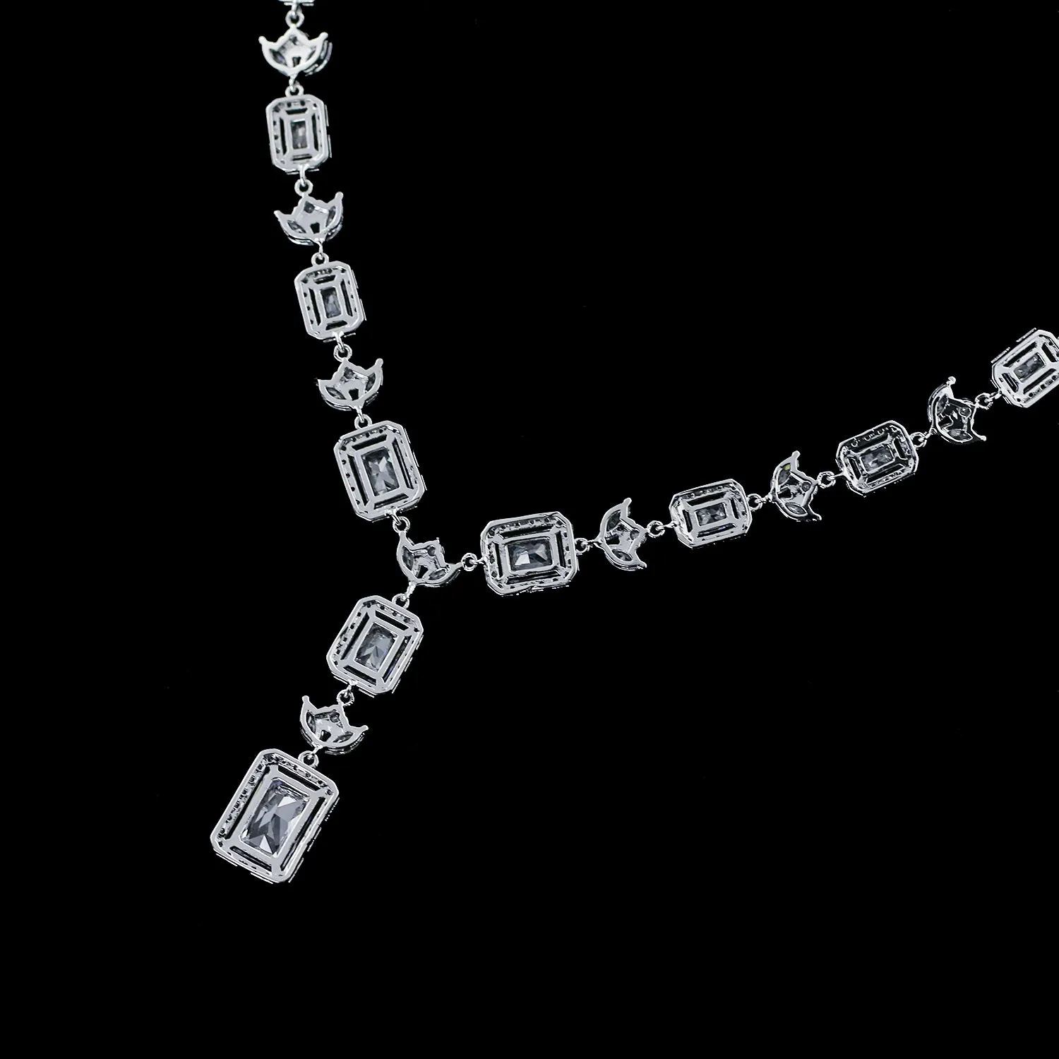 Cubic zirconia bride wedding necklace earring set CN10230