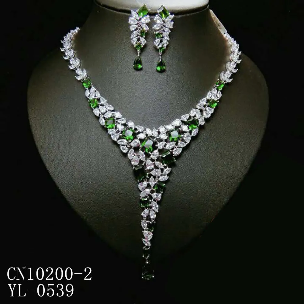 Cubic zirconia Bride Wedding Necklace Earring Set,Women Jewelry CN10200