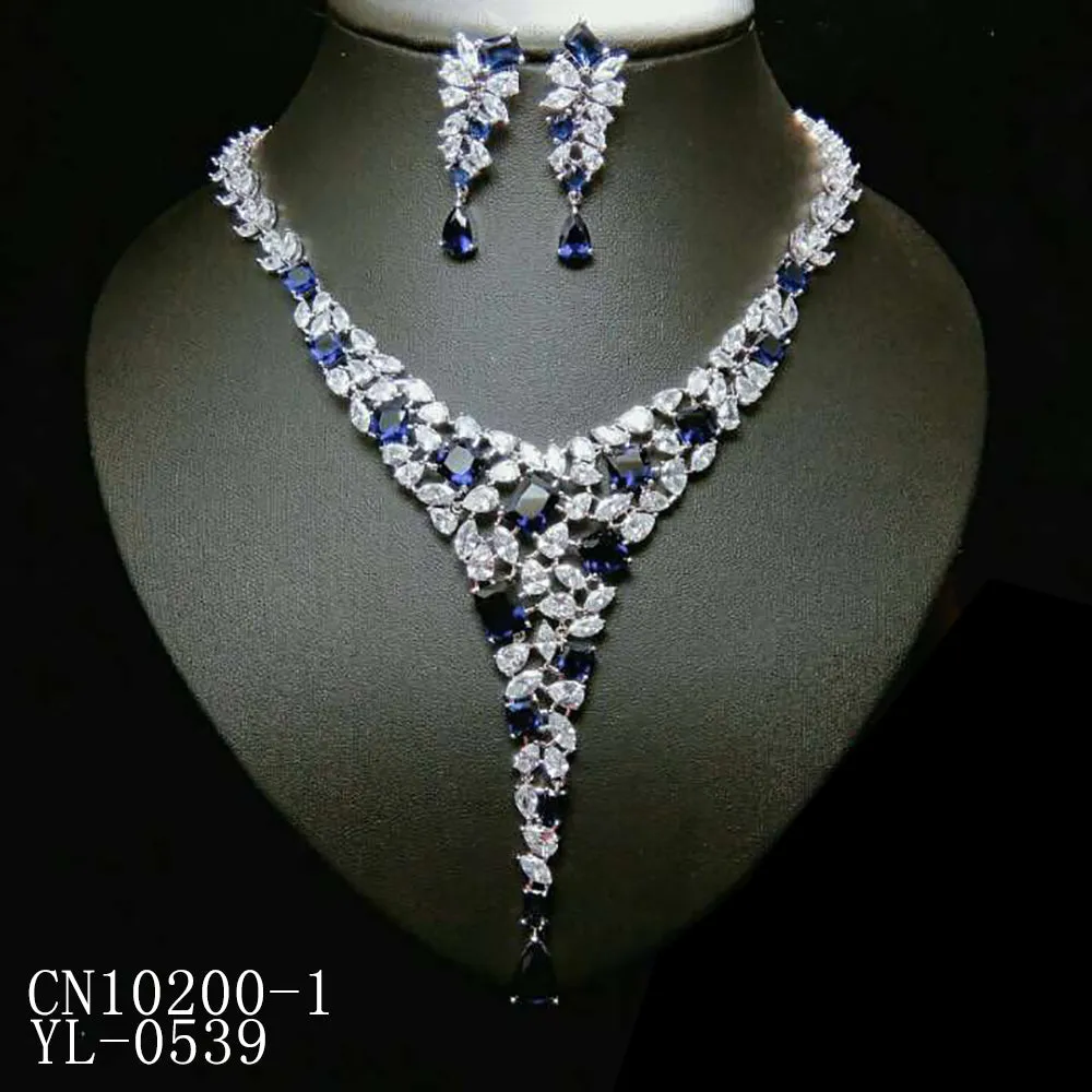 Cubic zirconia Bride Wedding Necklace Earring Set,Women Jewelry CN10200