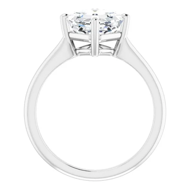 Cubic Zirconia Engagement Ring- The Adora (Customizable Asscher Cut Solitaire with Raised Prong Basket)