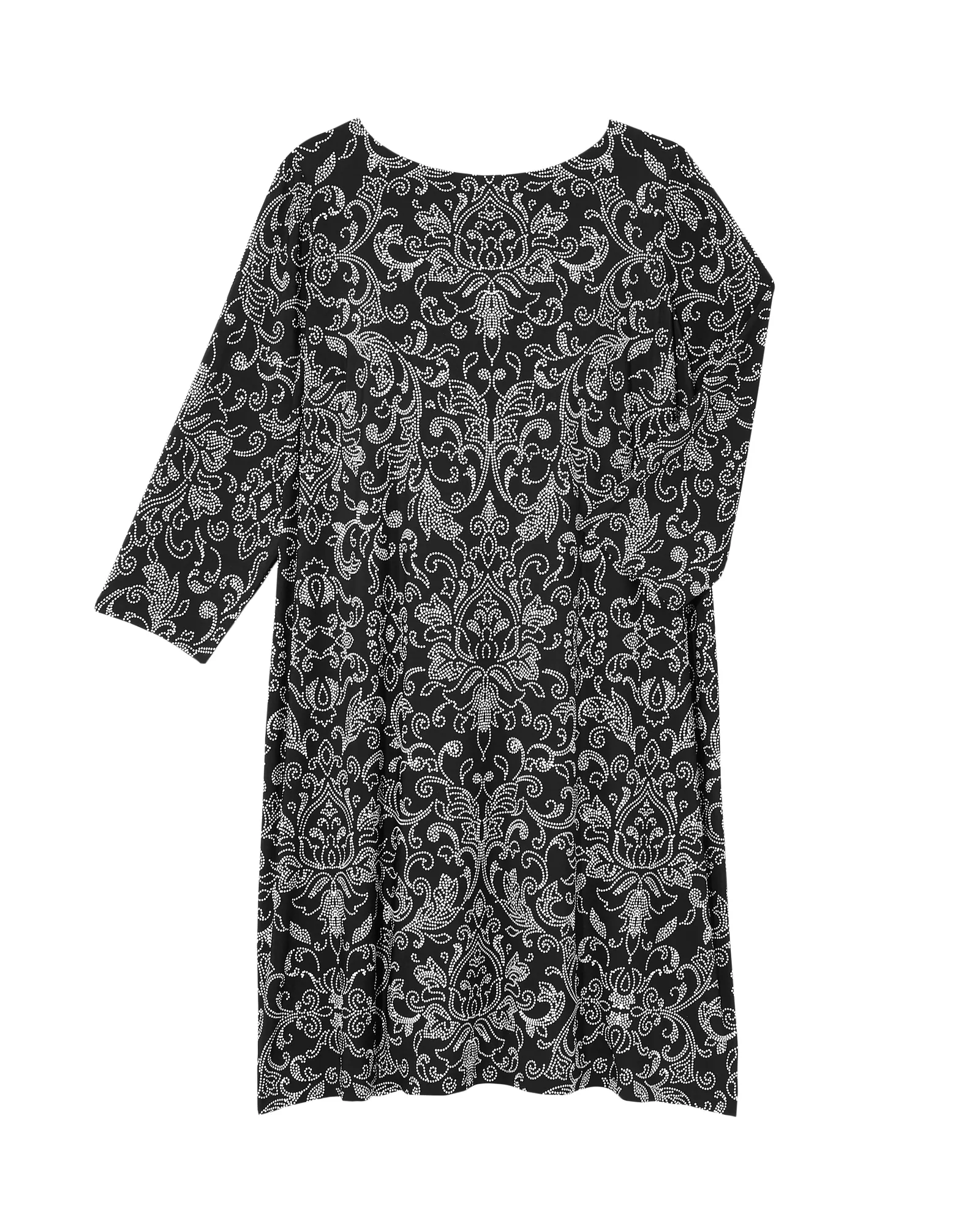 Cumberland 3/4 Sleeve Shift Dress | Black / Ivory