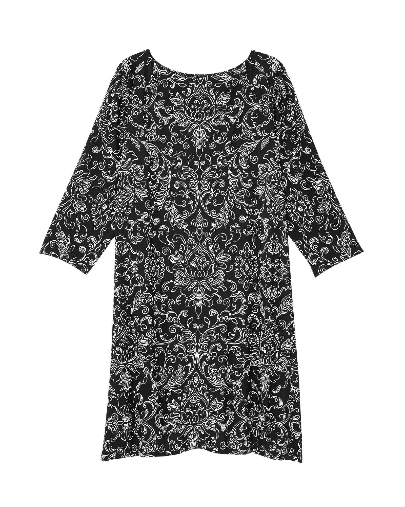 Cumberland 3/4 Sleeve Shift Dress | Black / Ivory