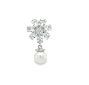 D1615 CZ Flower with Pearl Pendant