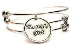 Daddy's Girl Triple Style Expandable Bangle Bracelet