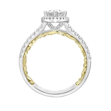 Delaney Lyric Pear Shape Halo Engagement Ring