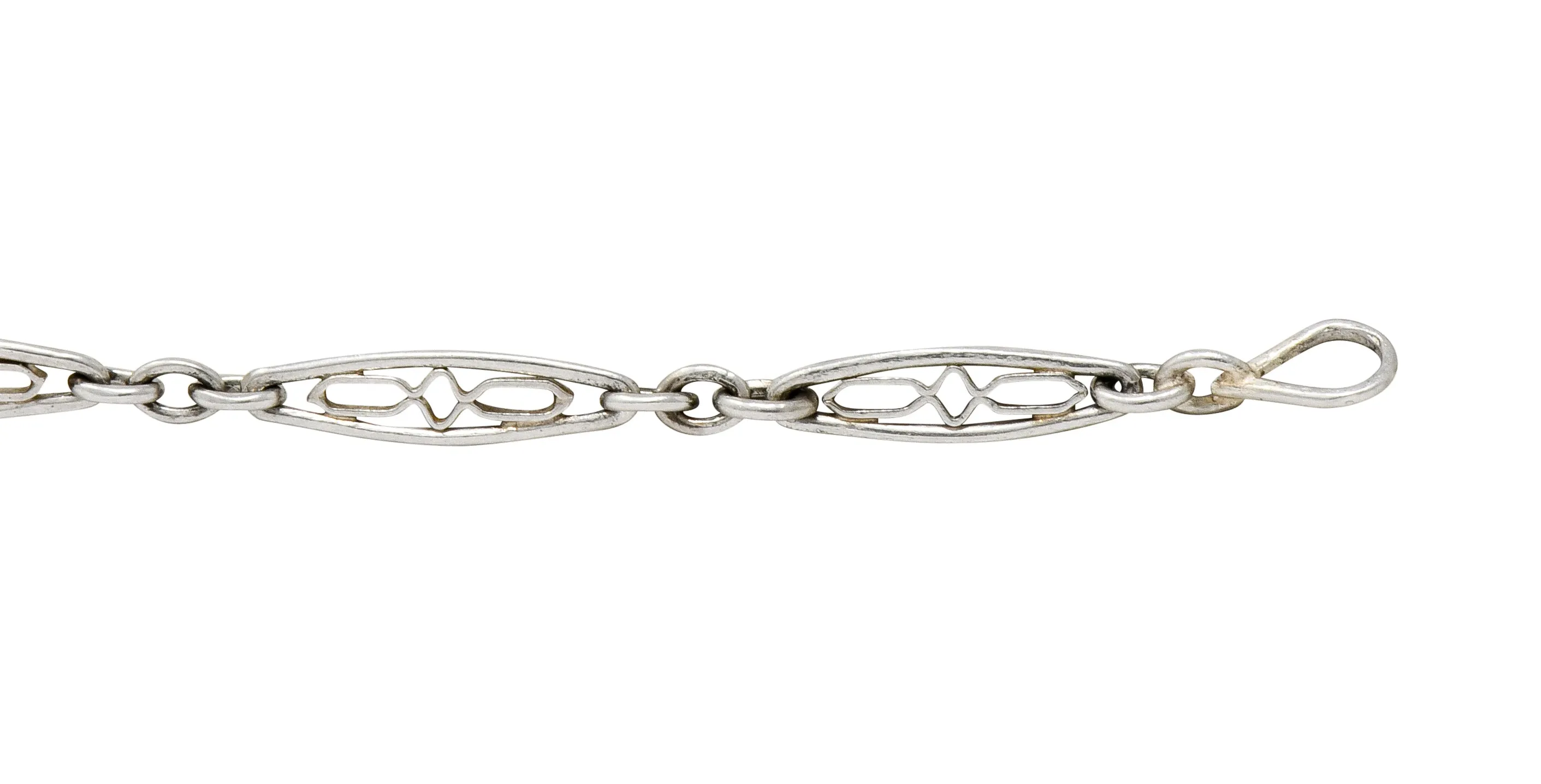 Delicate Art Deco Platinum Filigree Link Bracelet