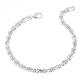 Diamoind Cut Rope Chain 22cm Bracelet B5396