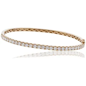 DIAMOND HALF SET BANGLE IN 18K ROSE GOLD