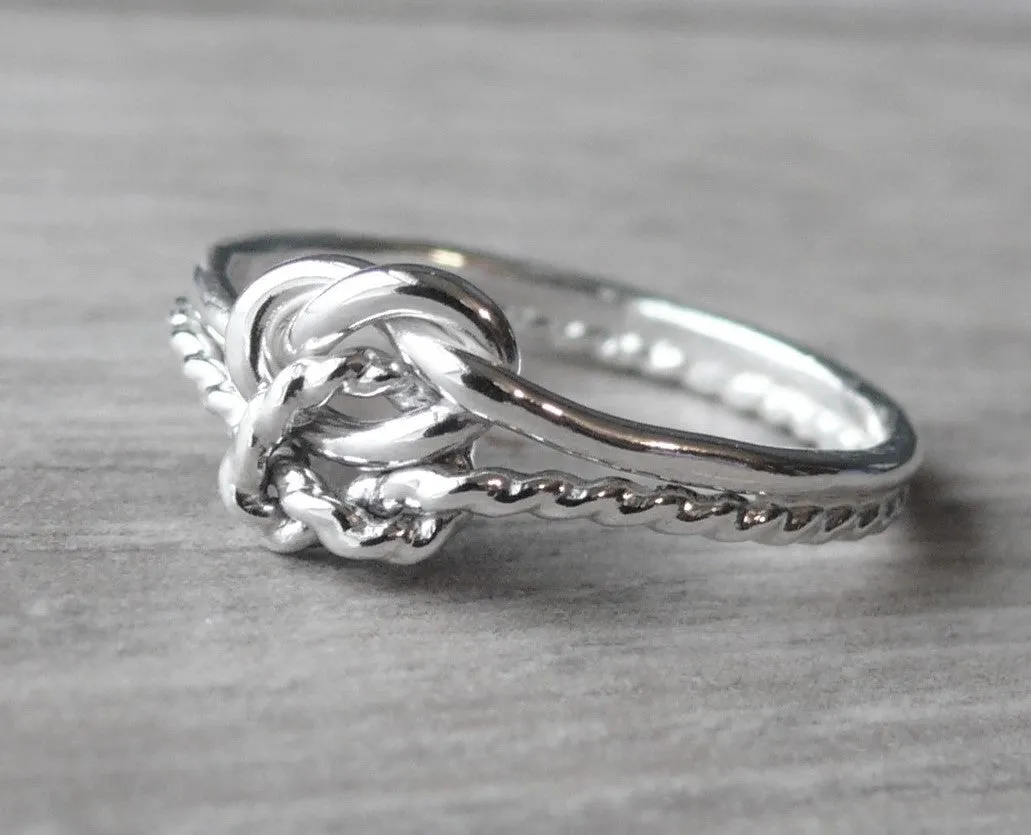 Double infinity love knot ring • Handmade sterling silver ring