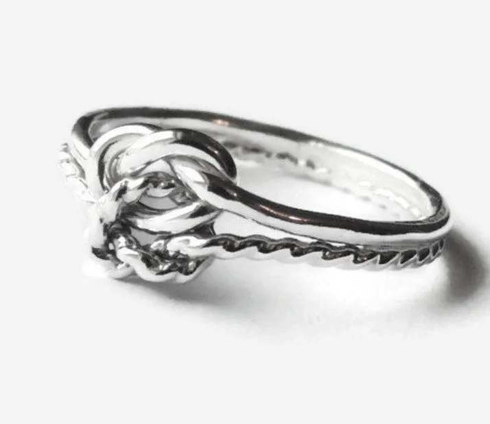 Double infinity love knot ring • Handmade sterling silver ring