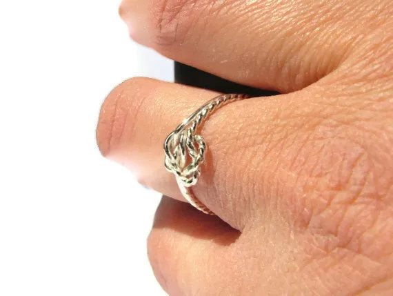 Double infinity love knot ring • Handmade sterling silver ring