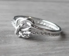 Double infinity love knot ring • Handmade sterling silver ring