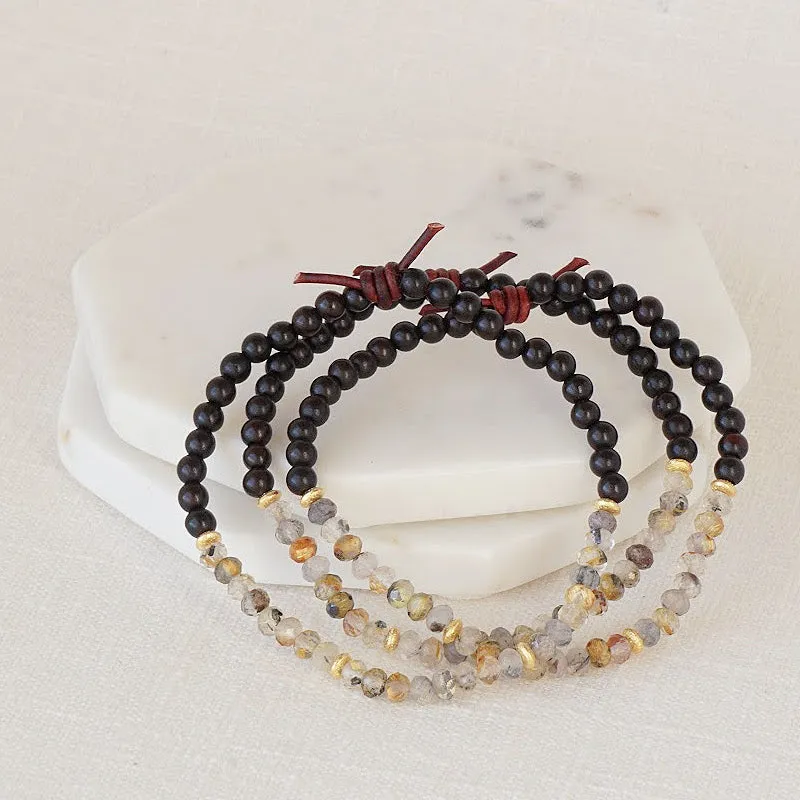 Dream Big Bracelet - Golden Rutile Quartz | Wood Diffuser Bracelet