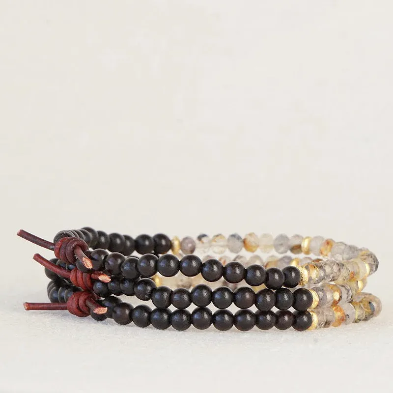 Dream Big Bracelet - Golden Rutile Quartz | Wood Diffuser Bracelet