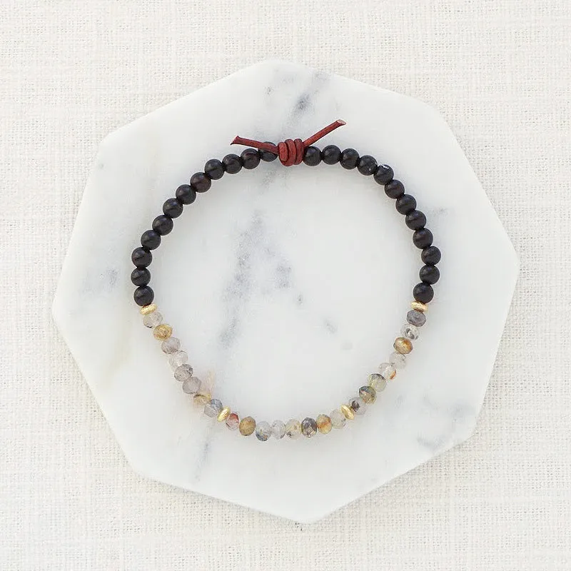 Dream Big Bracelet - Golden Rutile Quartz | Wood Diffuser Bracelet