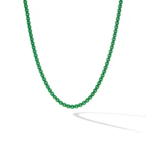 DY Bel Aire Box Chain Necklace in Emerald Green with 14K Yellow Gold Accent