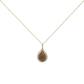 Earthbound Teardrop Opal & Diamond Necklace