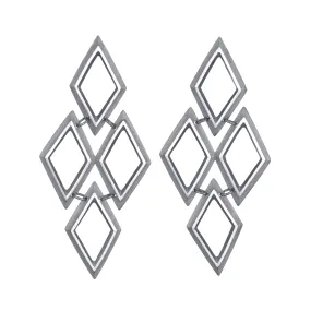 Eclipse Faceted Diamond Earrings - large quad