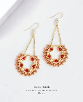 EDEN   ELIE Celestia Swing Earrings - flame red