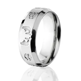 Elk Rack and Track - Titanium Men's Wedding Rings