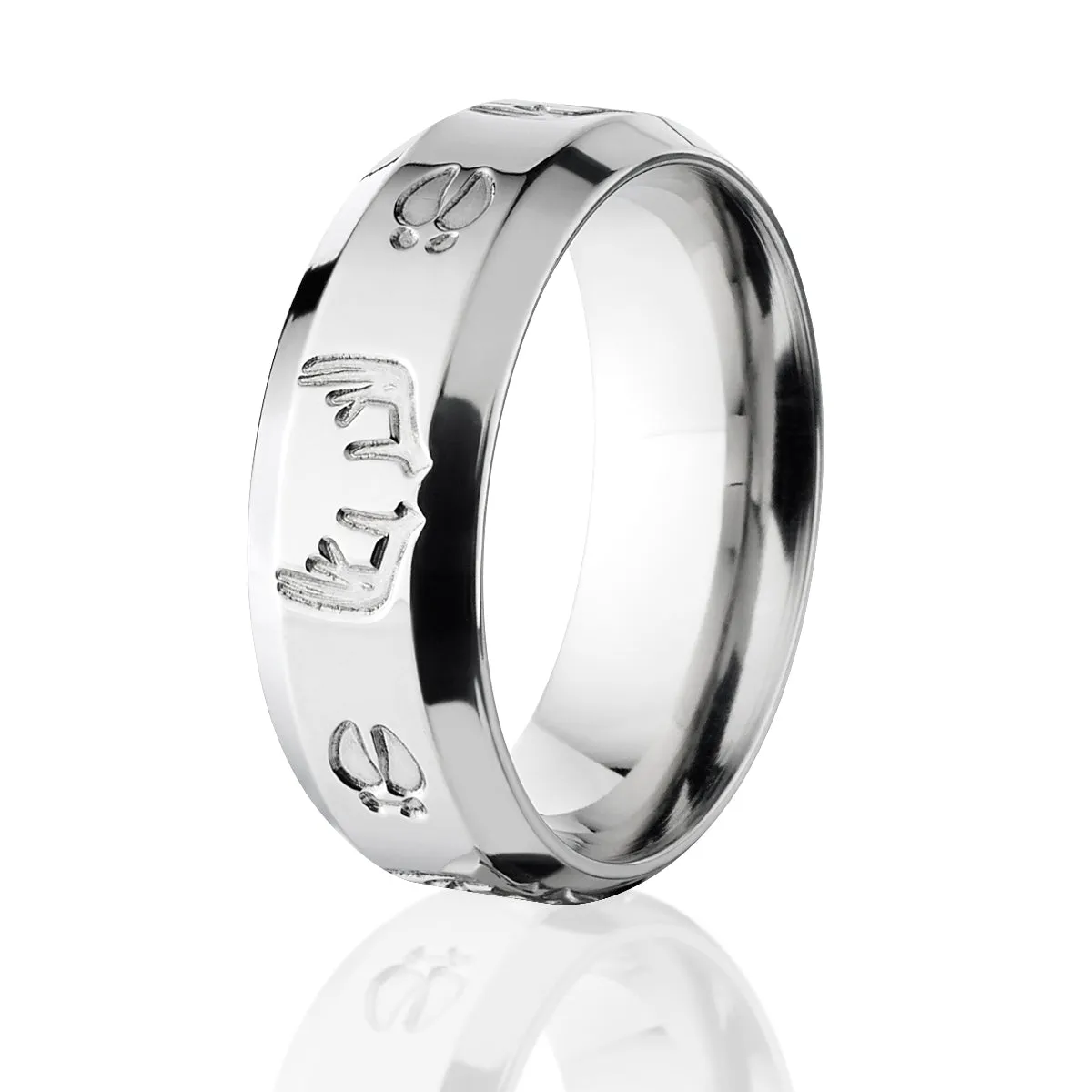 Elk Rack and Track - Titanium Men's Wedding Rings