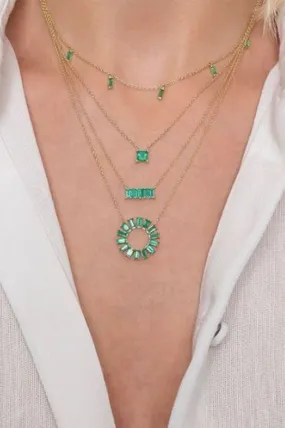 Emerald Baguette Staple Necklace