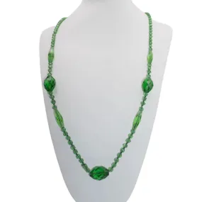 Emerald Bead Long Necklace