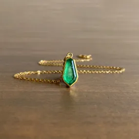 Emerald Elongated Shield Pendant