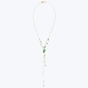 Emerald Lariat Style Necklace